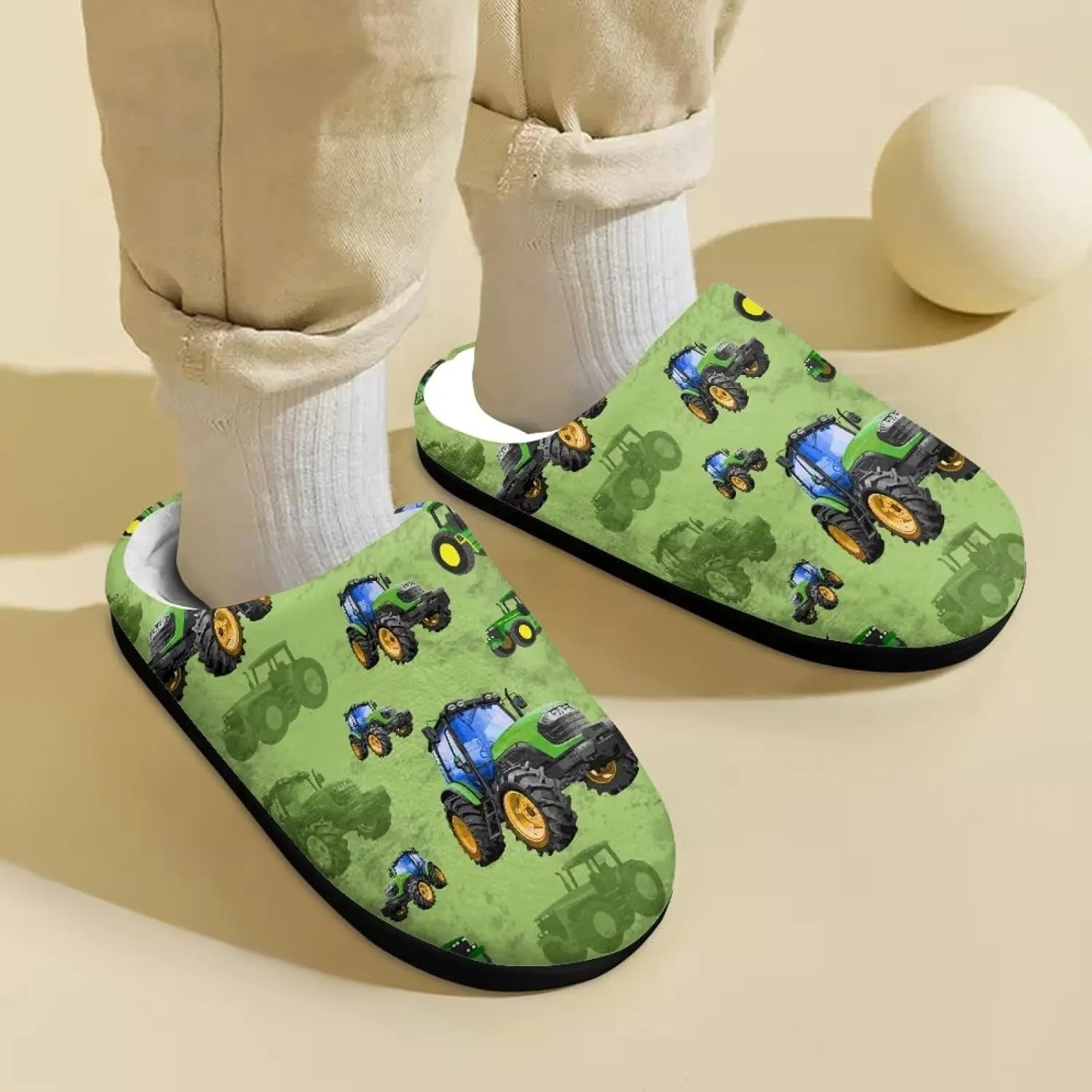 Polero Cute Printed Kids Slippers - Soft Plush Winter Slip On House Slippers