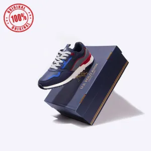 Polo Assn Kids Navy Blue White Lace up Sneaker