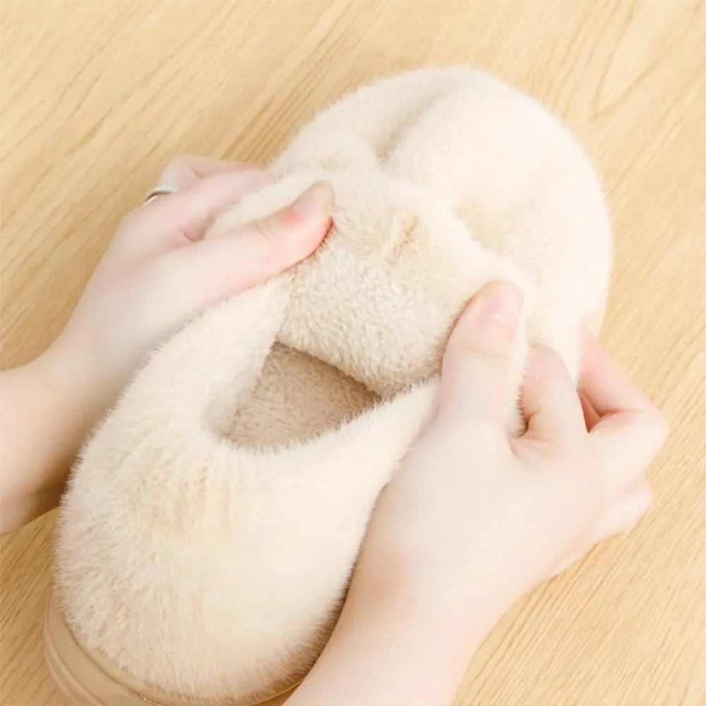 Premium Comfort Closed Back Thermal Cute Cat Animal Non Slip Women's Fuzzy House Slippers Indoor Soft Warm Shoes