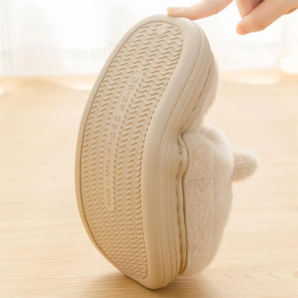Premium Comfort Closed Back Thermal Cute Cat Animal Non Slip Women's Fuzzy House Slippers Indoor Soft Warm Shoes