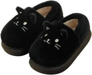 Premium Comfort Closed Back Thermal Cute Cat Animal Non Slip Women's Fuzzy House Slippers Indoor Soft Warm Shoes
