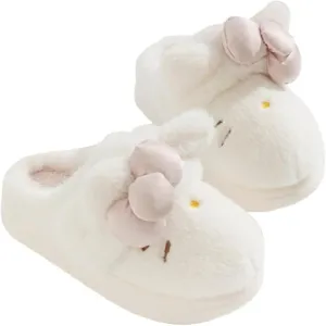 Premium Comfort Cute Kitty Cat Bow Women's Fuzzy House Slippers Indoor Soft Warm Kawaii Shoes Memory Foam Sole