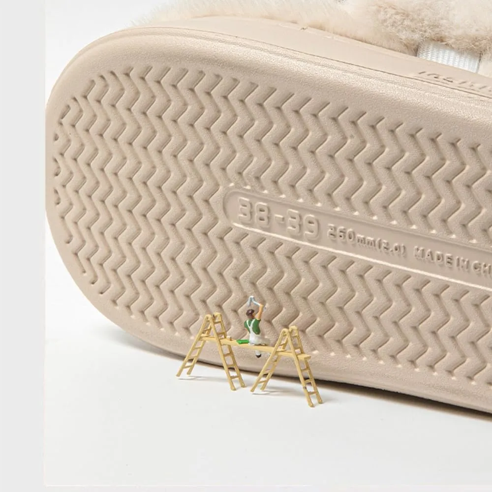 Premium Comfort Cute Kitty Cat Bow Women's Fuzzy House Slippers Indoor Soft Warm Kawaii Shoes Memory Foam Sole