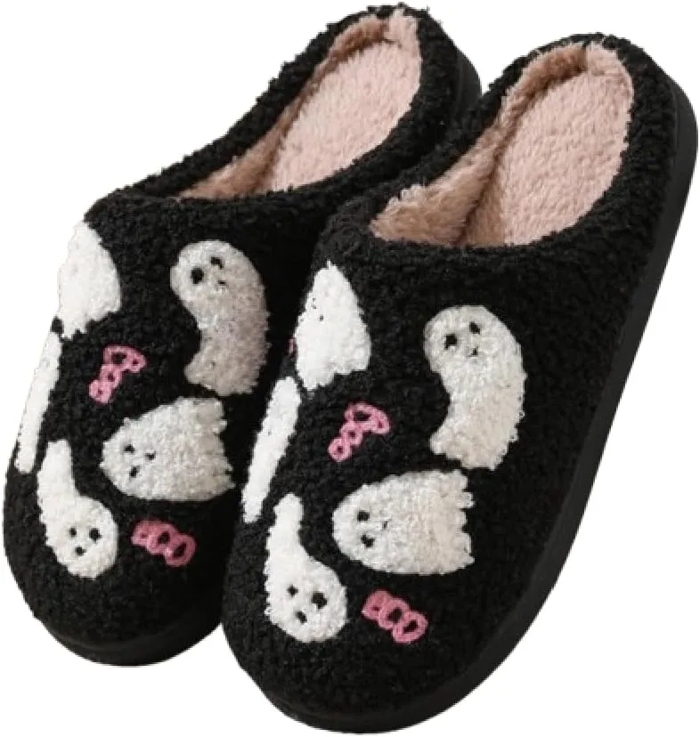 Premium Comfort Fleece Thermal Non Slip Women's Fuzzy House Slippers Indoor Soft Warm Cute Kawaii Shoes Cushion Sole