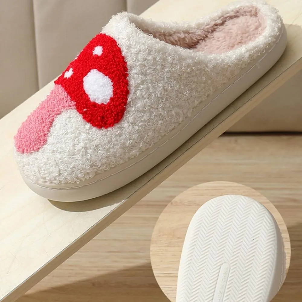 Premium Comfort Gothic Skulls Design Thermal Non Slip Women's Fuzzy House Slippers Indoor Soft Warm Shoes Cushion Sole