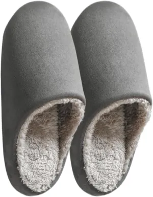 Premium Comfort Silent Quiet Sole Lightweight Non Slip Men's Fuzzy House Slippers Inddor Soft Warm Furry Shoes