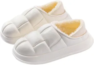 Premium Comfort Thermal Closed back Non Slip Women's Fuzzy House Slippers Indoor Soft Warm Shoes Memory Foam Sole