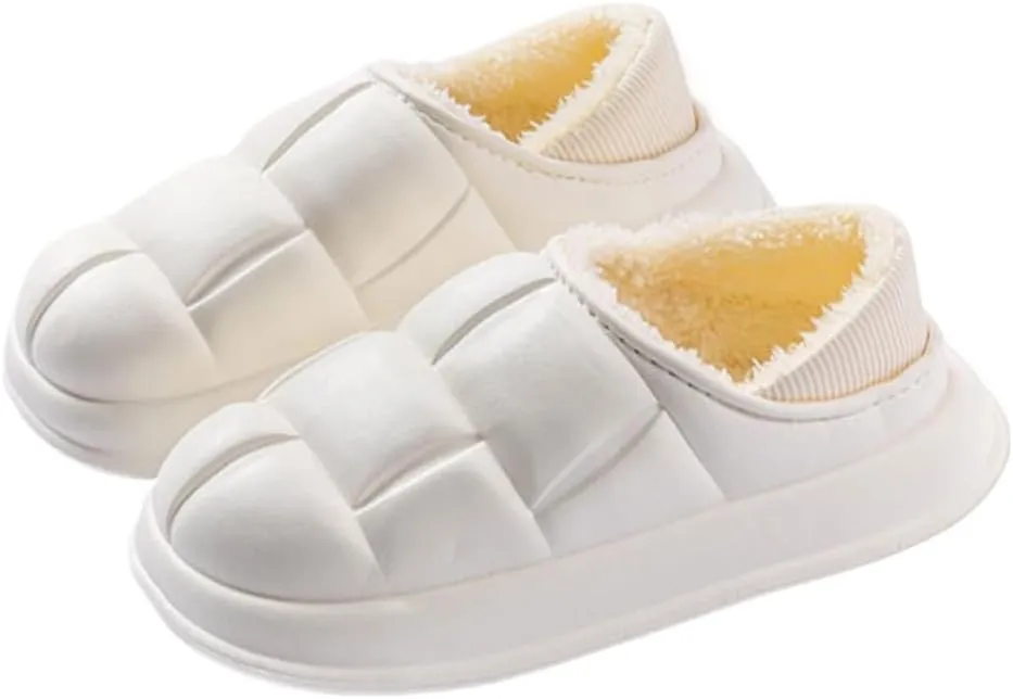 Premium Comfort Thermal Closed back Non Slip Women's Fuzzy House Slippers Indoor Soft Warm Shoes Memory Foam Sole