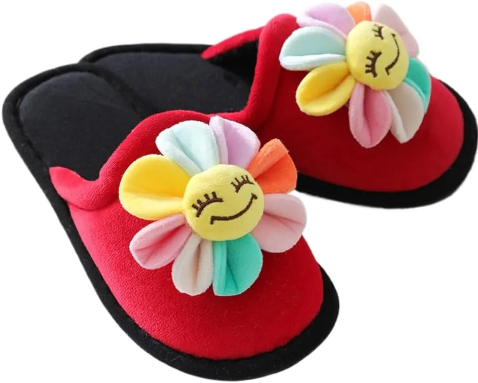 Premium Comfort Thermal Cute Heart Sunflower Non Slip Women's Fuzzy House Slippers Indoor Soft Warm Kawaii Furry Shoes