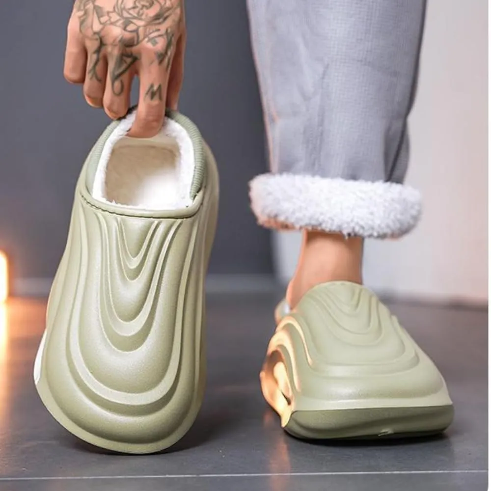 Premium Comfort Thermal EVA Closed Back Non Slip Women's Fuzzy House Slippers Indoor Soft Warm Home Shoes Plus Size
