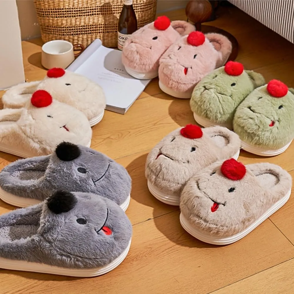 Premium Comfort Thermal Naughty Clown Doll Non Slip Women's Fuzzy House Slippers Indoor Soft Sole Warm Kawaii Shoes