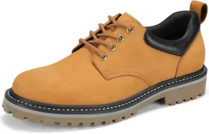 Premium Nubuck Craftsmanship More Upscale & Texture, Only Top Layer Cowhide Leather Used, Water Resistant & Non Slip, Casual Wide Platform Dress Work Shoes for Men Reminder: Plz Check Size Chart