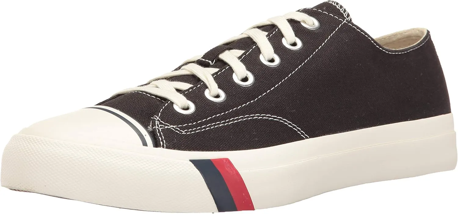 PRO-Keds Men's Royal Lo Lace Up Fashion Sneaker, Black Canvas, 5