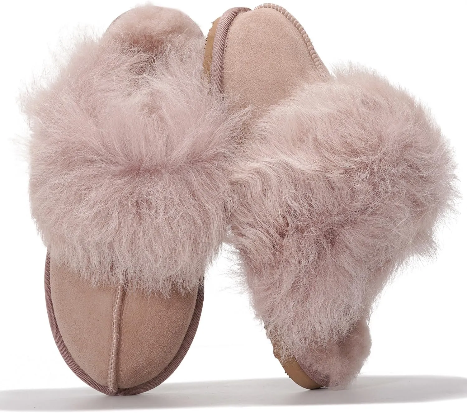 Project Cloud 100% Australian Sheepskin Scuff Slippers for Women - Genuine Shearling Memory Foam Slides for Women - Non-Slip Womens Slippers (Ryann)