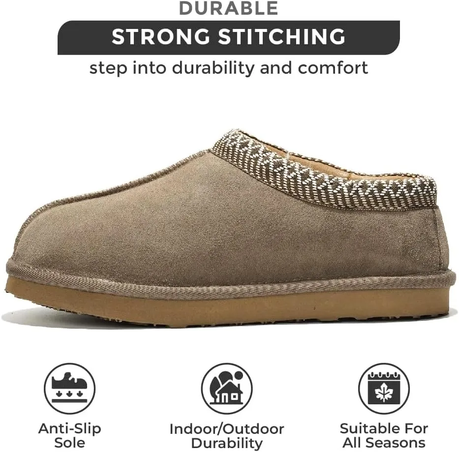 Project Cloud Australian Sheepskin Mens Slippers - Memory Foam Non-Slip House Slippers for Men Indoor & Outdoor Footwear (Relaxation)
