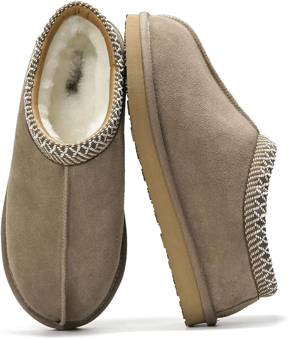 Project Cloud Australian Sheepskin Mens Slippers - Memory Foam Non-Slip House Slippers for Men Indoor & Outdoor Footwear (Relaxation)