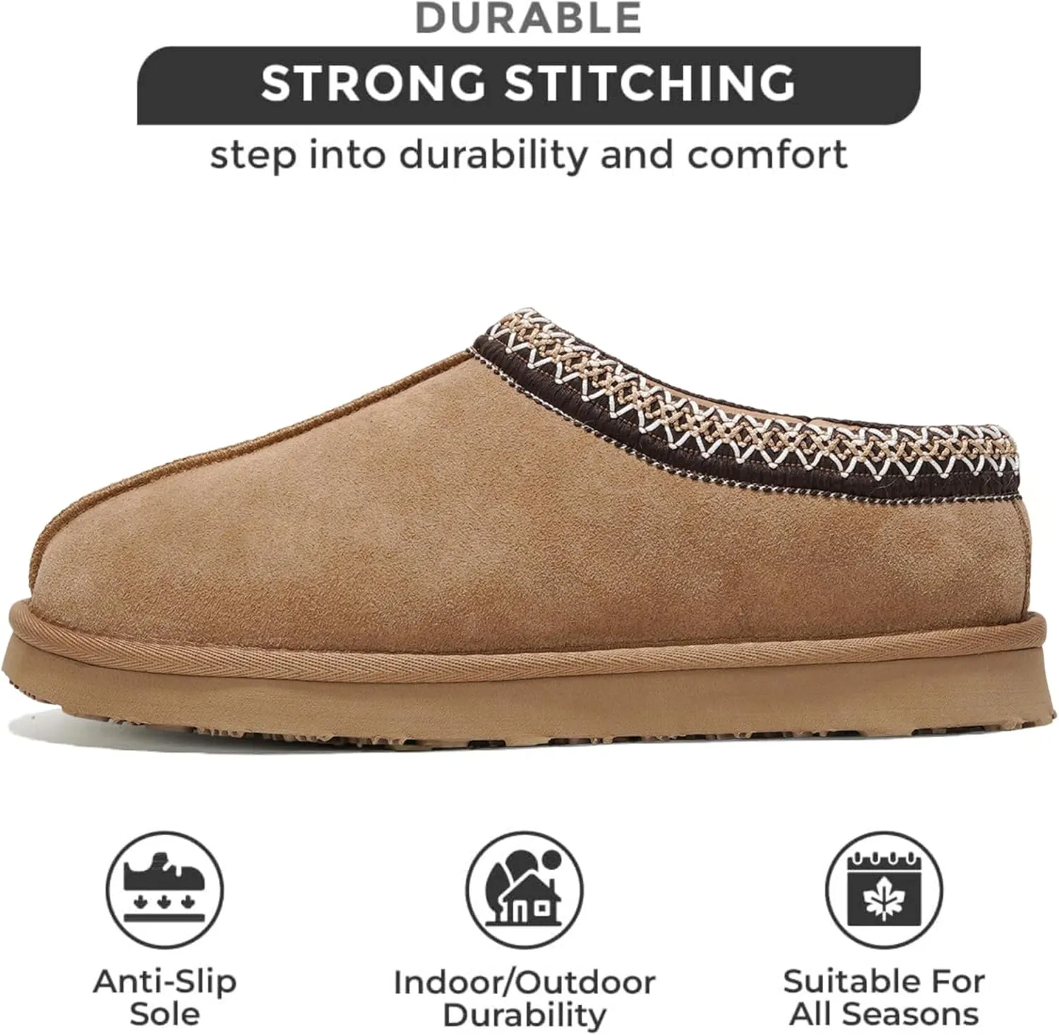 Project Cloud Australian Sheepskin Mens Slippers - Memory Foam Non-Slip House Slippers for Men Indoor & Outdoor Footwear (Relaxation)