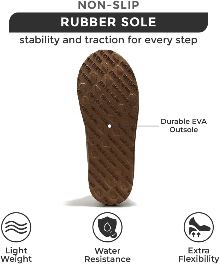 Project Cloud Australian Sheepskin Mens Slippers - Memory Foam Non-Slip House Slippers for Men Indoor & Outdoor Footwear (Relaxation)