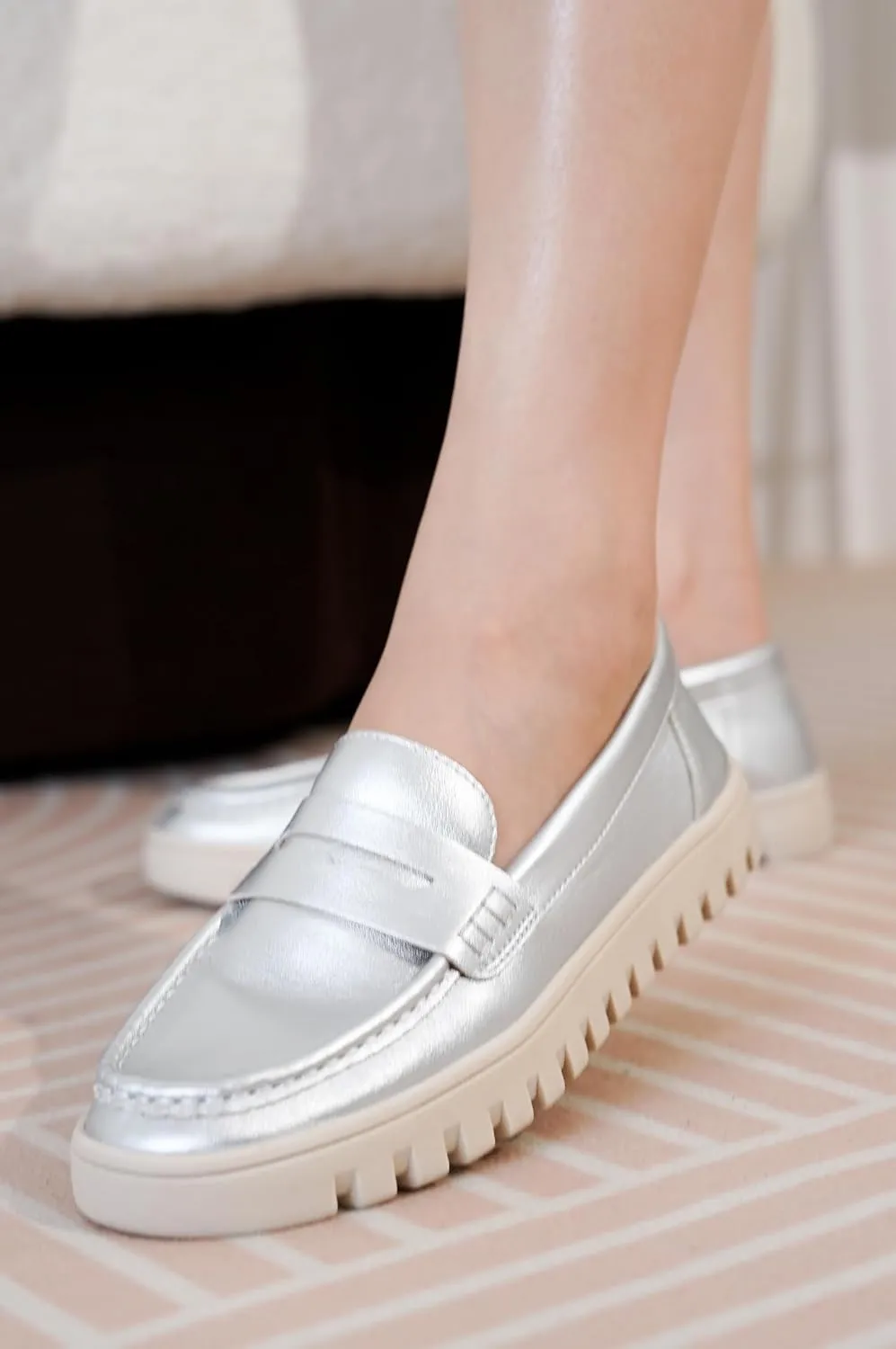 Project Cloud Genuine Leather Loafers for Women - Memory Foam Womens Shoes - Non Slip Spring Loafers Flexible Sole - Fashion Shoes for Women 2025 (Filide)