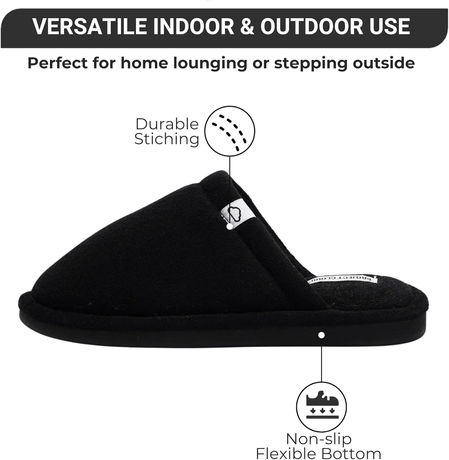 Project Cloud Memory Foam Non Slip Indoor Outdoor Slippers for Women - Fuzzy Slippers - Gifts for Women