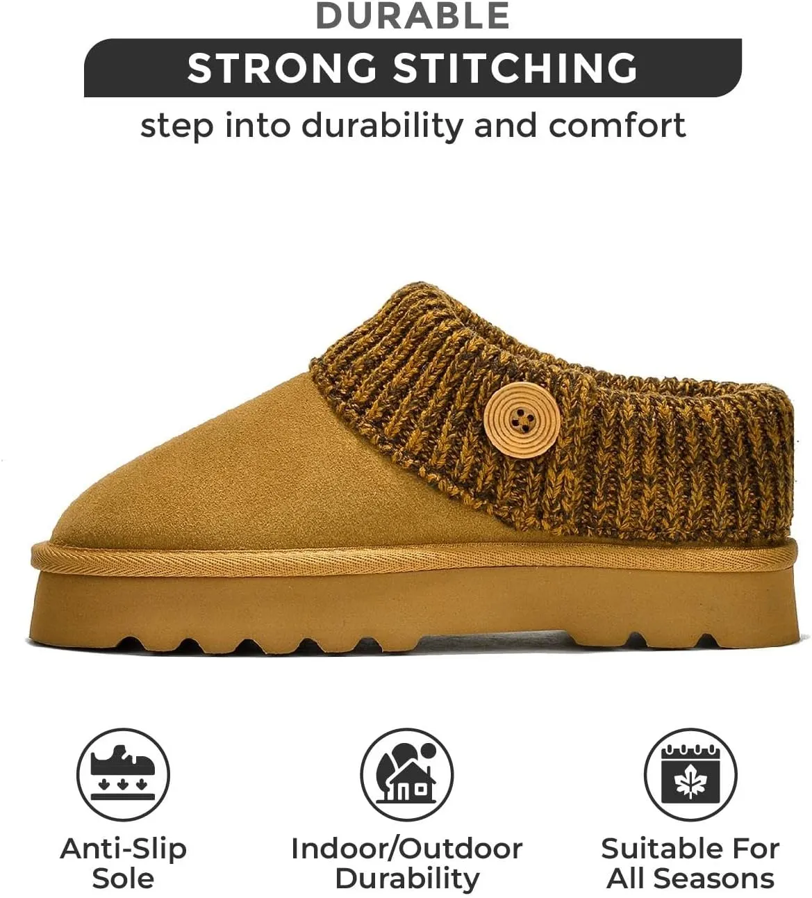 Project Cloud Womens Slippers with Memory Foam House Shoes & Fuzzy Slippers - Non-slip Fur Lining House Shoes for Women Footwear (Aspened)