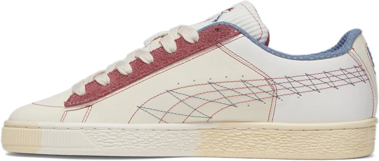 Puma Mens Suede Quilted Nation Lace Up Sneakers Shoes Casual - Red