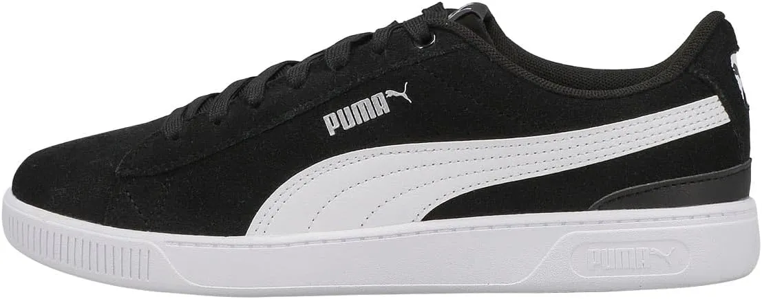 PUMA Women's Vikky 3.0 Lace Up Sneaker Black/White/Silver 8.5 Medium US