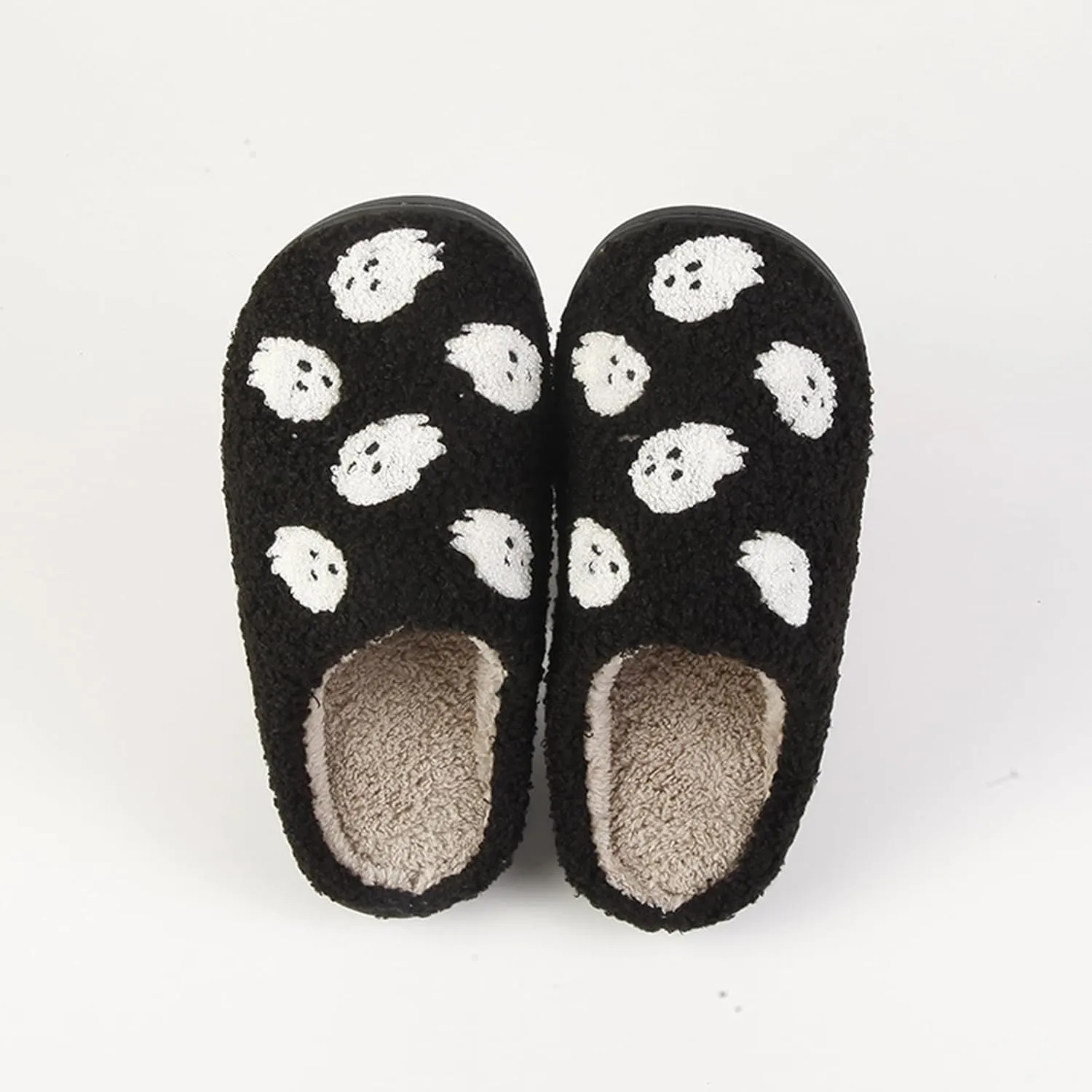 Pumpkin Slippers for Women Men Halloween Slippers Spooky Slides Soft Warm Plush House Shoes