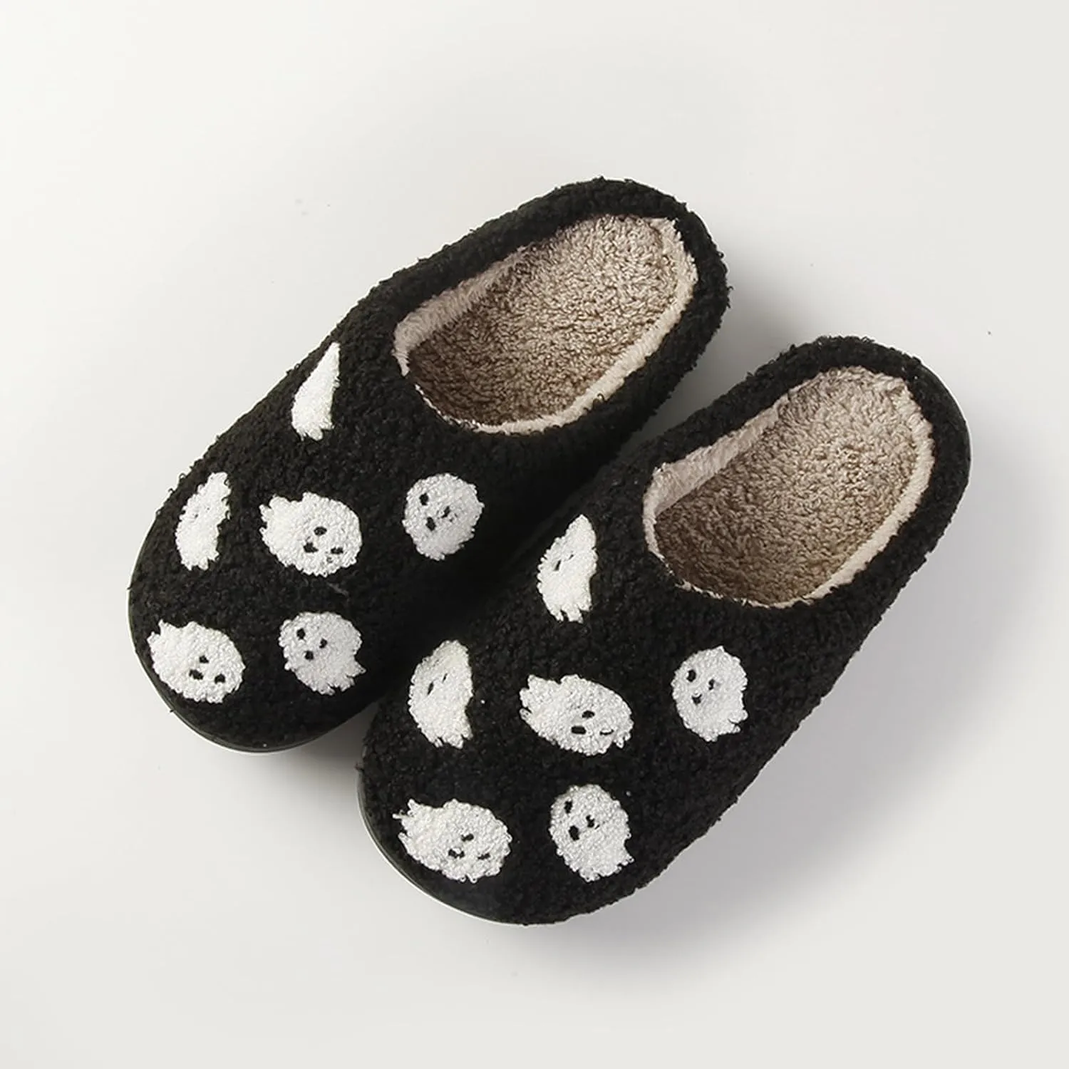 Pumpkin Slippers for Women Men Halloween Slippers Spooky Slides Soft Warm Plush House Shoes