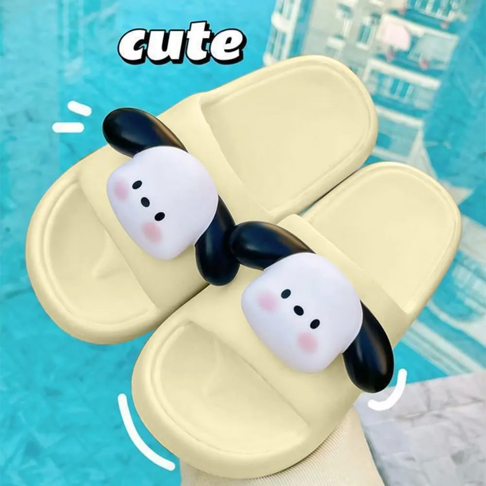 Puppy Slippers Lovely Indoor Bathroom Home Men Slippers Outside Wearing Couples Beach Slippers Women