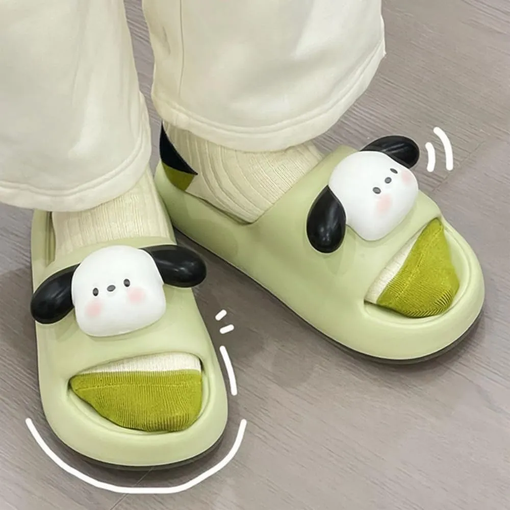 Puppy Slippers Lovely Indoor Bathroom Home Men Slippers Outside Wearing Couples Beach Slippers Women