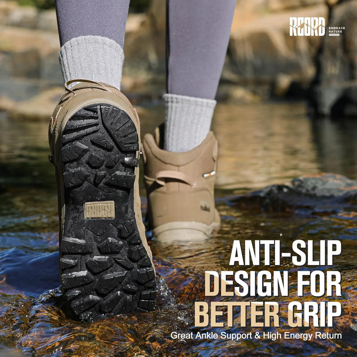 R CORD Hiking Boots Women Waterproof Non-Slip Womens Hiking Shoes Comfortable Outdoor Womens Hiking Boots Walking Boots Hiking Shoes Women