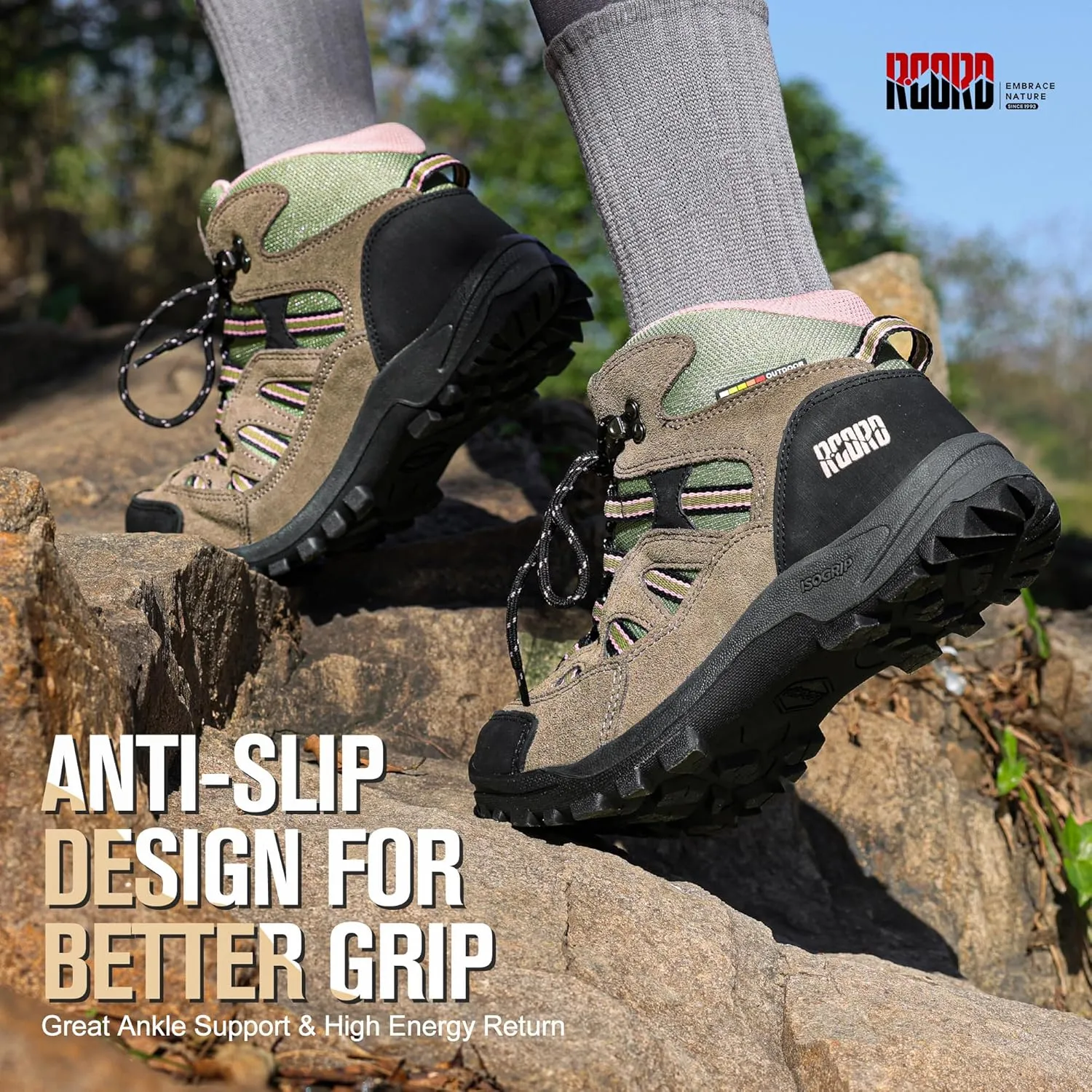 R CORD Hiking Boots Women Waterproof Non-Slip Womens Hiking Shoes Comfortable Outdoor Womens Hiking Boots Walking Boots Hiking Shoes Women