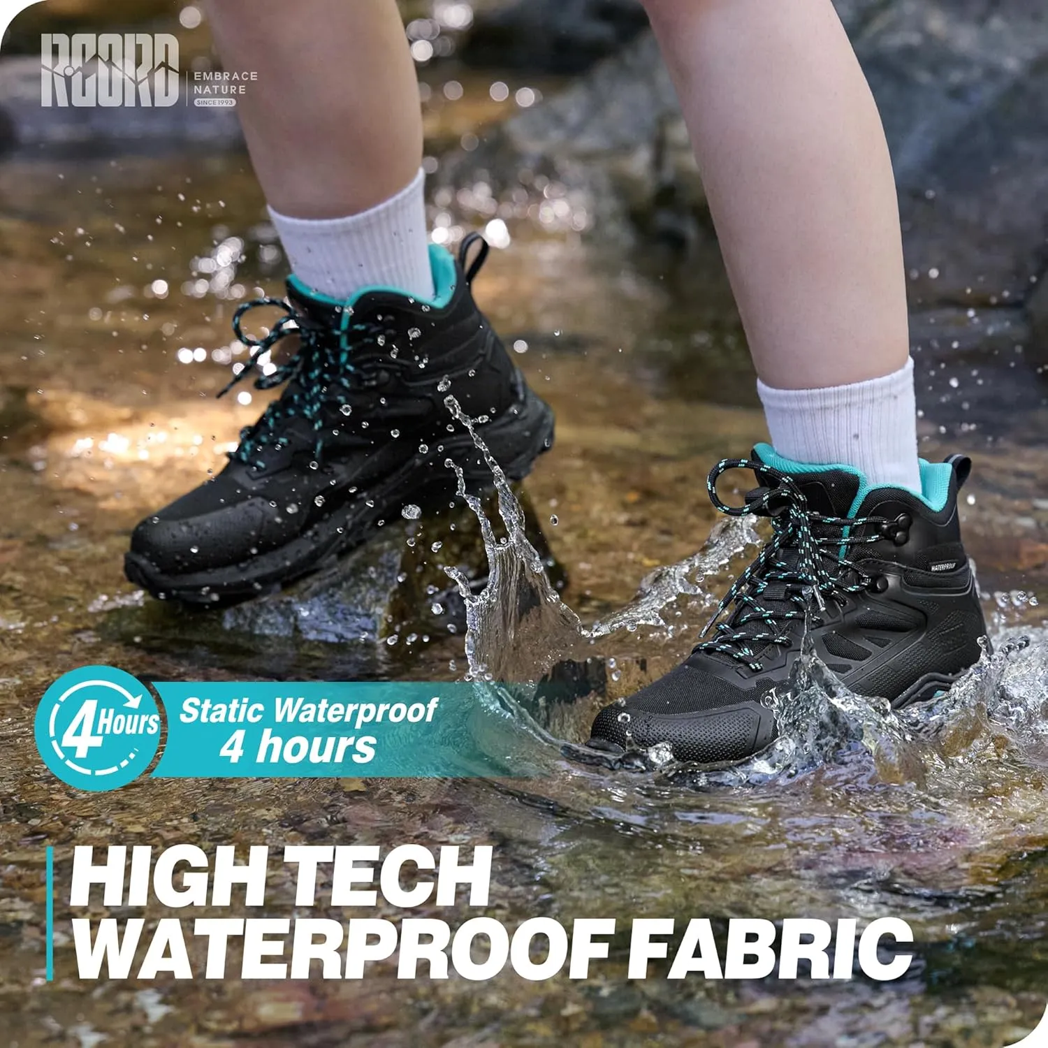 R CORD Womens Hiking Boots Waterproof Comfortable Outdoor Hiking Boots Non-Slip Womens Hiking Shoes Outdoor Hiking Shoes for Women Trekking Camping Trail