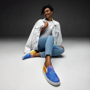 Rainbow Watercolor Inspired Women’s Slip-On Canvas Shoes