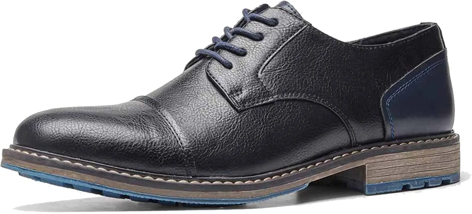 Recyphi Men's Casual Dress Shoes Orthopedic Shoes Business Oxford Derby Leather Shoes
