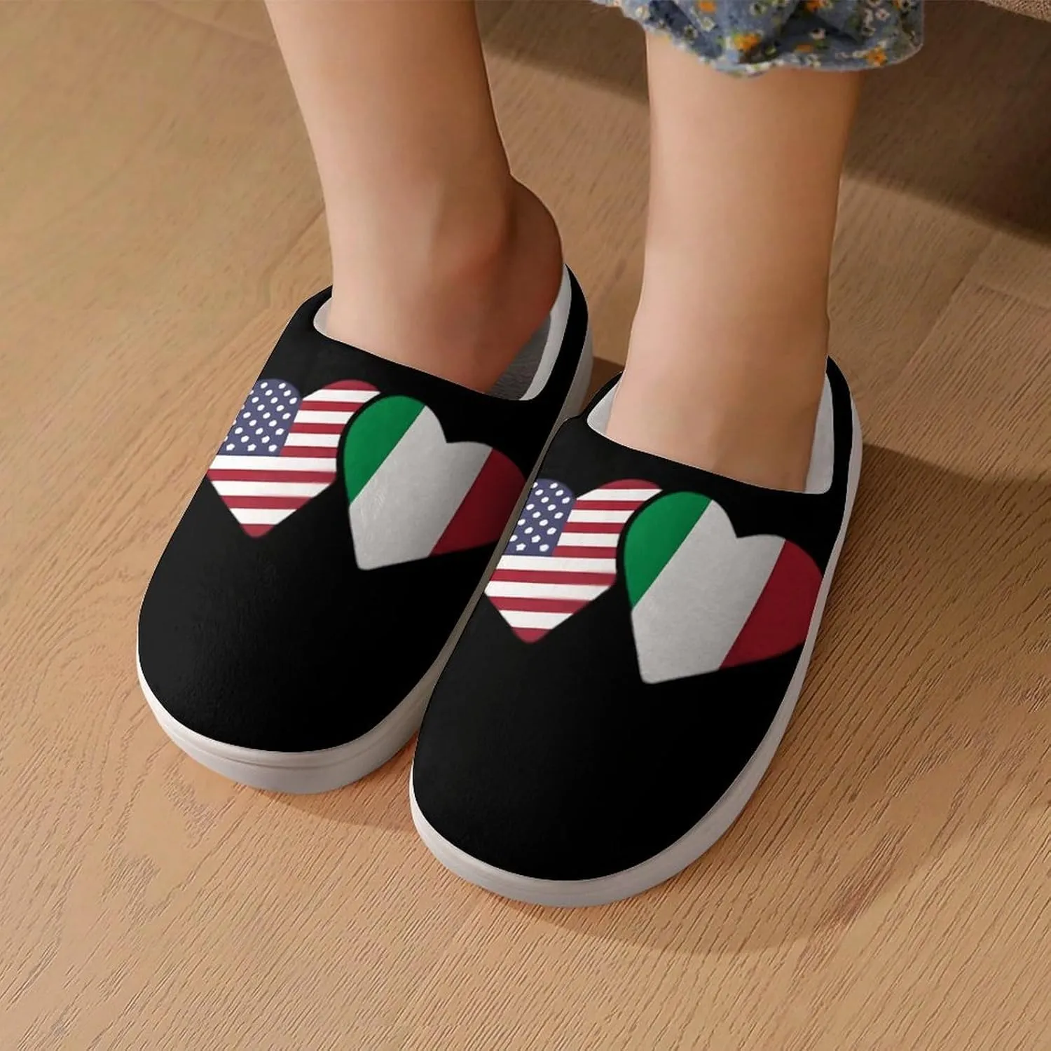 Remember Everyone Deployed Military R.E.D Funny Cotton Slippers Lightweight Memory Foam Anti-Skid Sole Indoor House Shoes