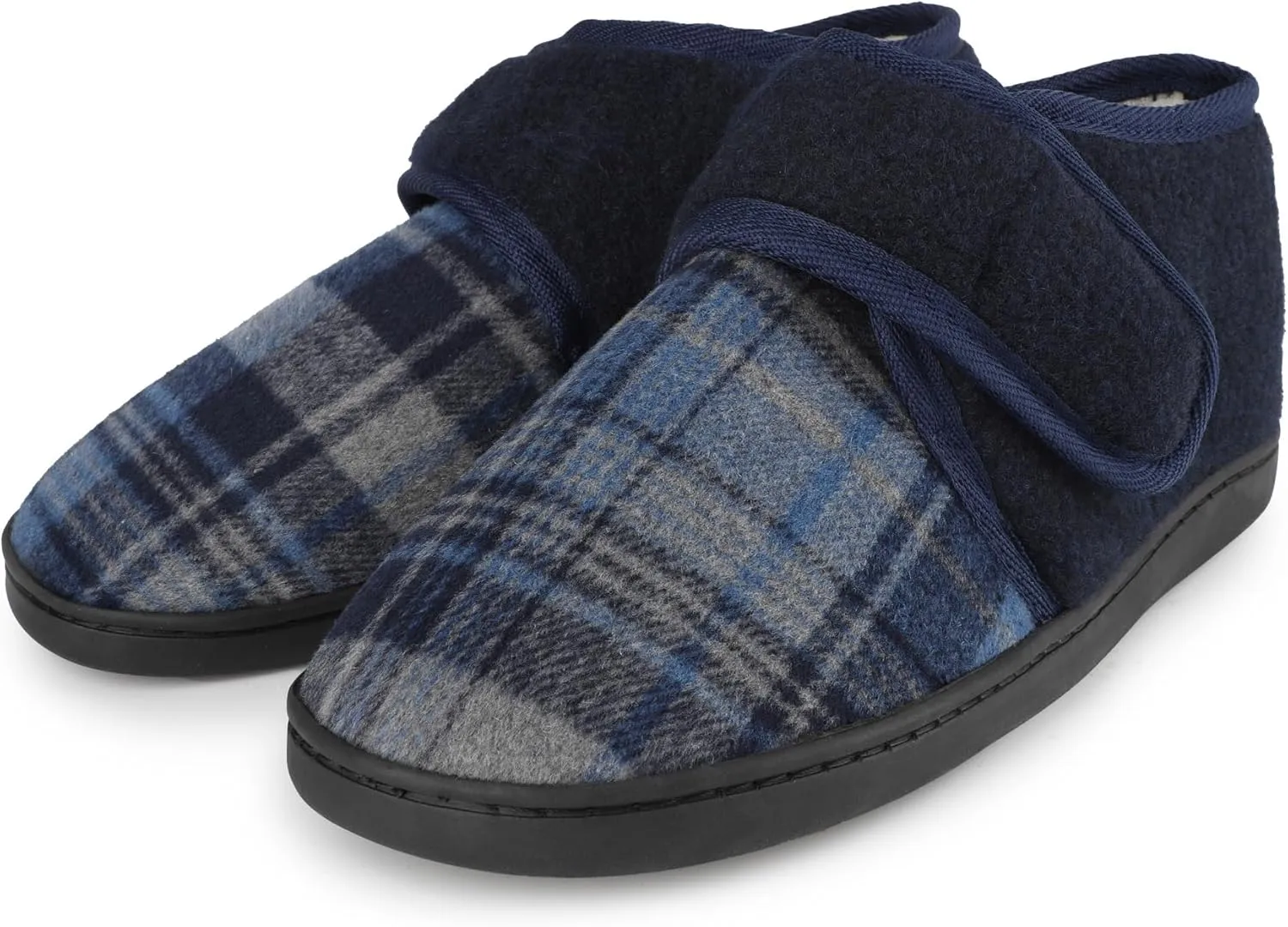 riemot Mens Slippers Diabetic Swollen Feet Edema Arthritis House Warm Slippers,Adjustable Wide Non-slip Comfortable Soft Indoor Outdoor Memory Foam Insoles Low Top Boots Shoes