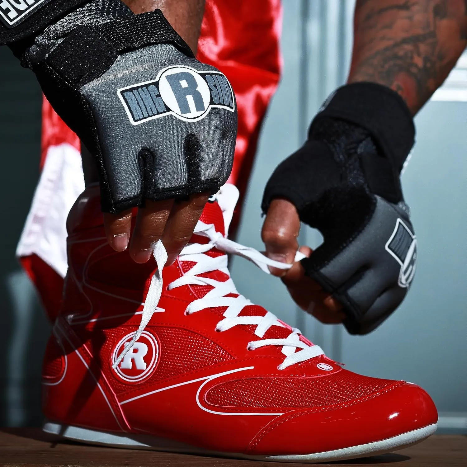 Ringside Undefeated Boxing Shoes, Synthetic Leather Shoes for Men and Women, Lightweight, High-Top Ankle Shoes for Boxing, Workout, Training, and Competition, Available in Different Sizes (2-13)