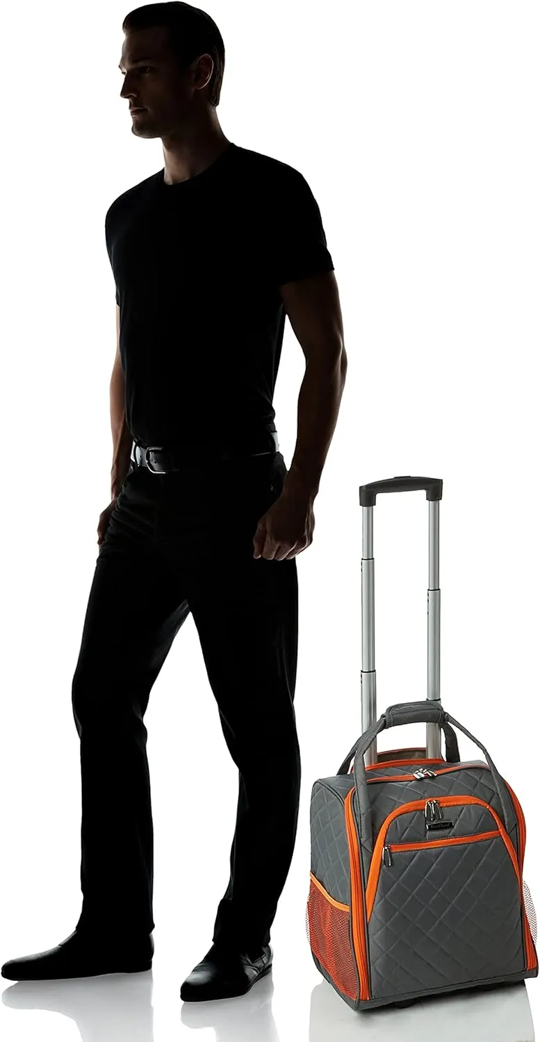 Rockland Melrose Upright Wheeled Underseater Luggage, Charcoal, Carry-On 16-Inch