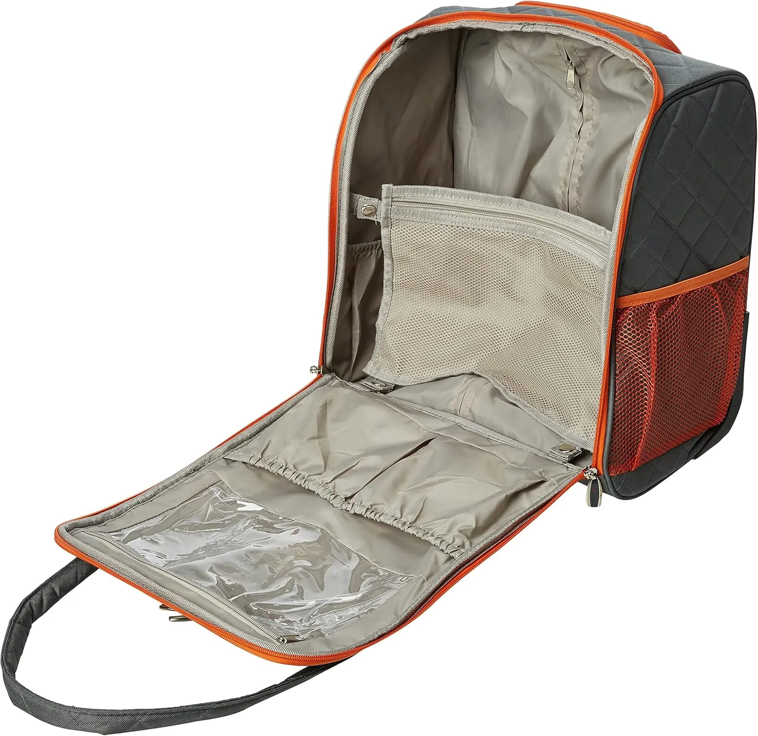 Rockland Melrose Upright Wheeled Underseater Luggage, Charcoal, Carry-On 16-Inch