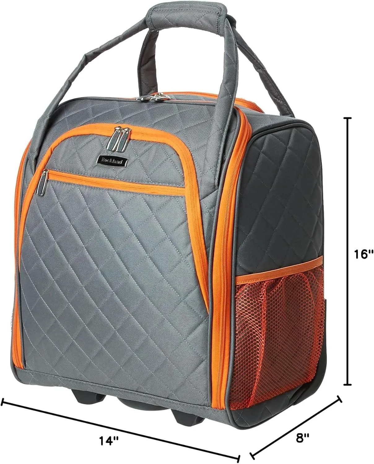 Rockland Melrose Upright Wheeled Underseater Luggage, Charcoal, Carry-On 16-Inch