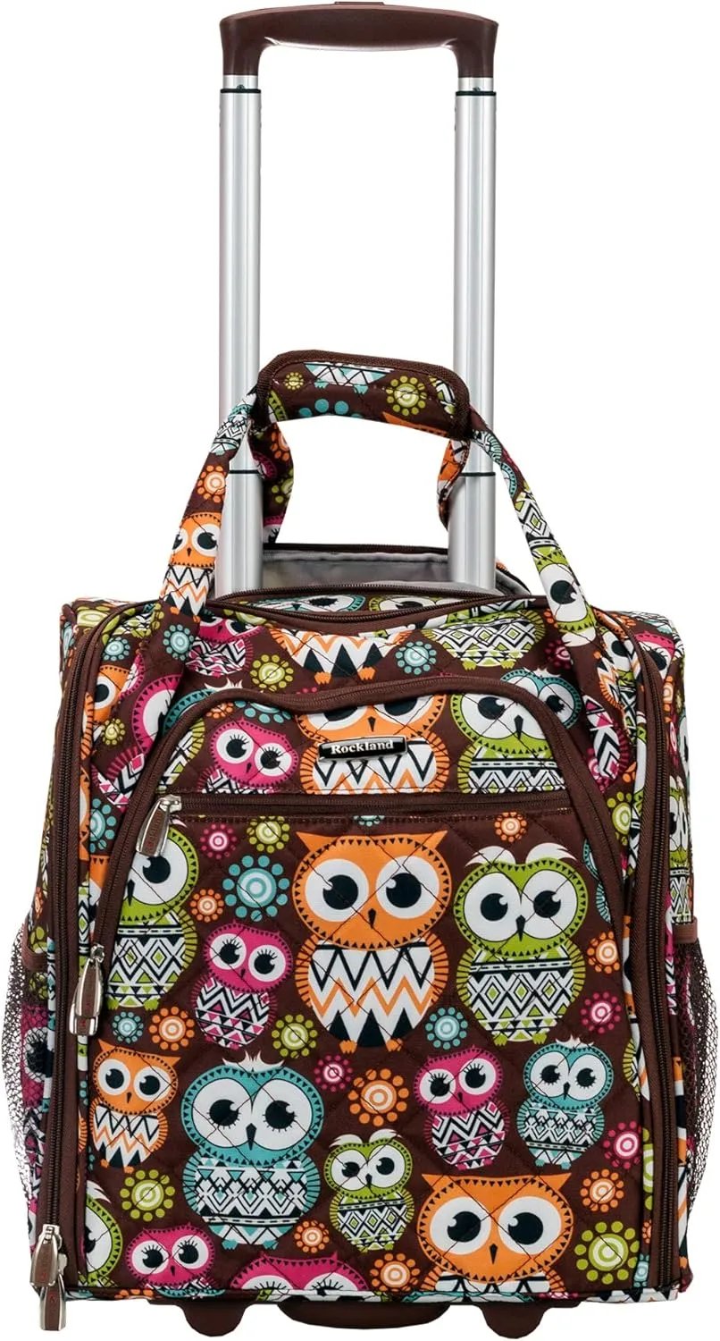 Rockland Melrose Upright Wheeled Underseater Luggage, Owl, Carry-On 16-Inch