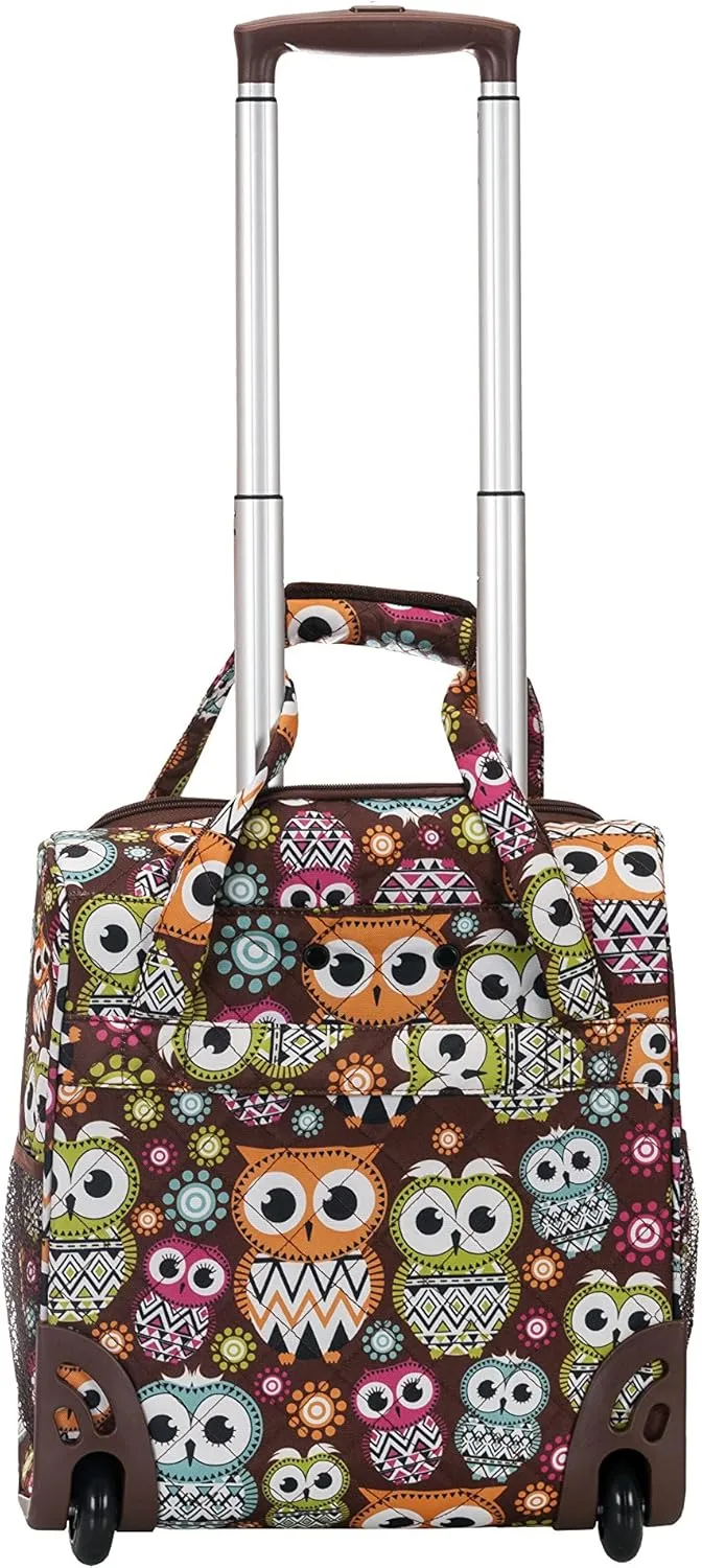 Rockland Melrose Upright Wheeled Underseater Luggage, Owl, Carry-On 16-Inch