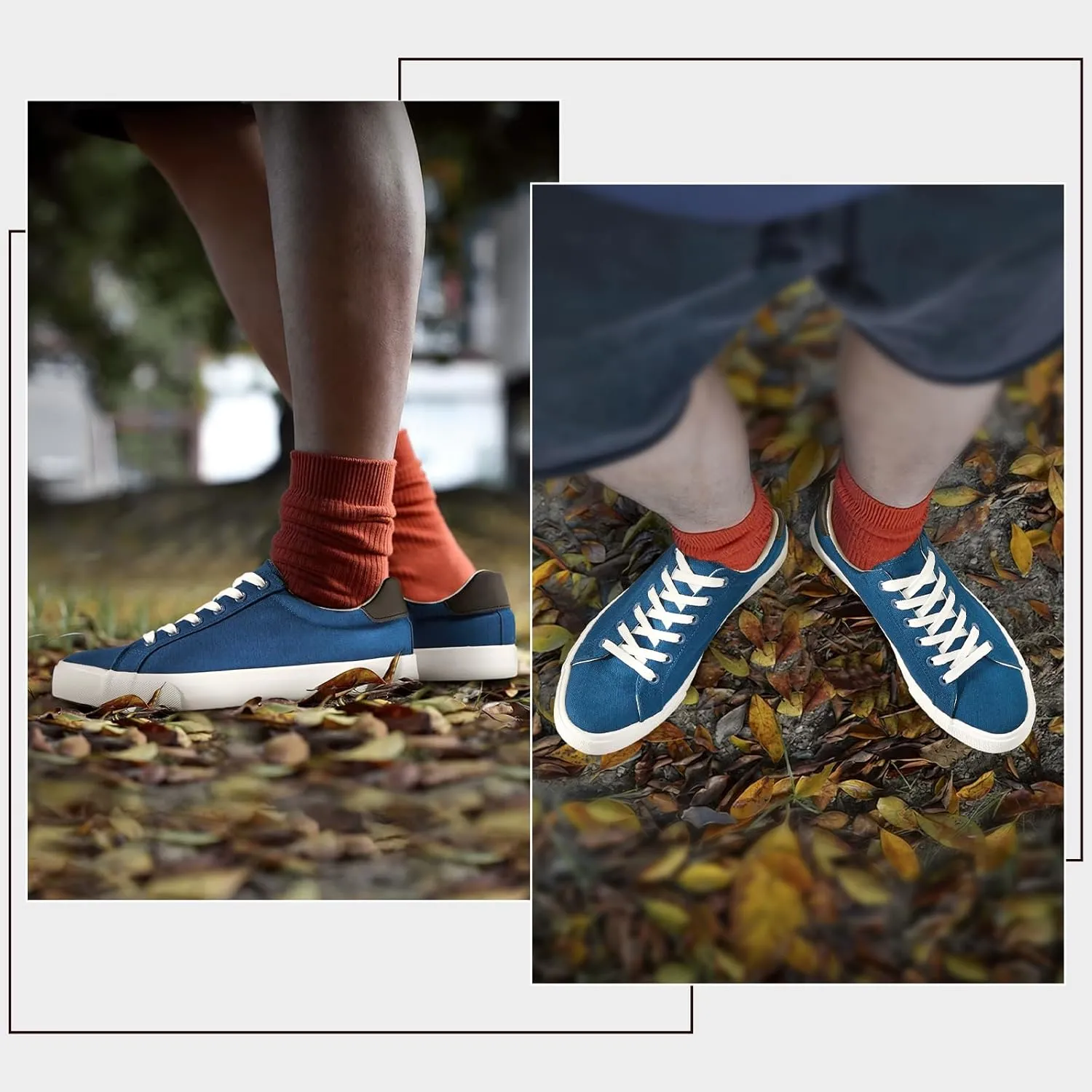Rominz Mens White Canvas Shoes Fashion Low Top Canvas Sneakers Casual Tennis Shoes Lace-Up Walking Shoes for Men