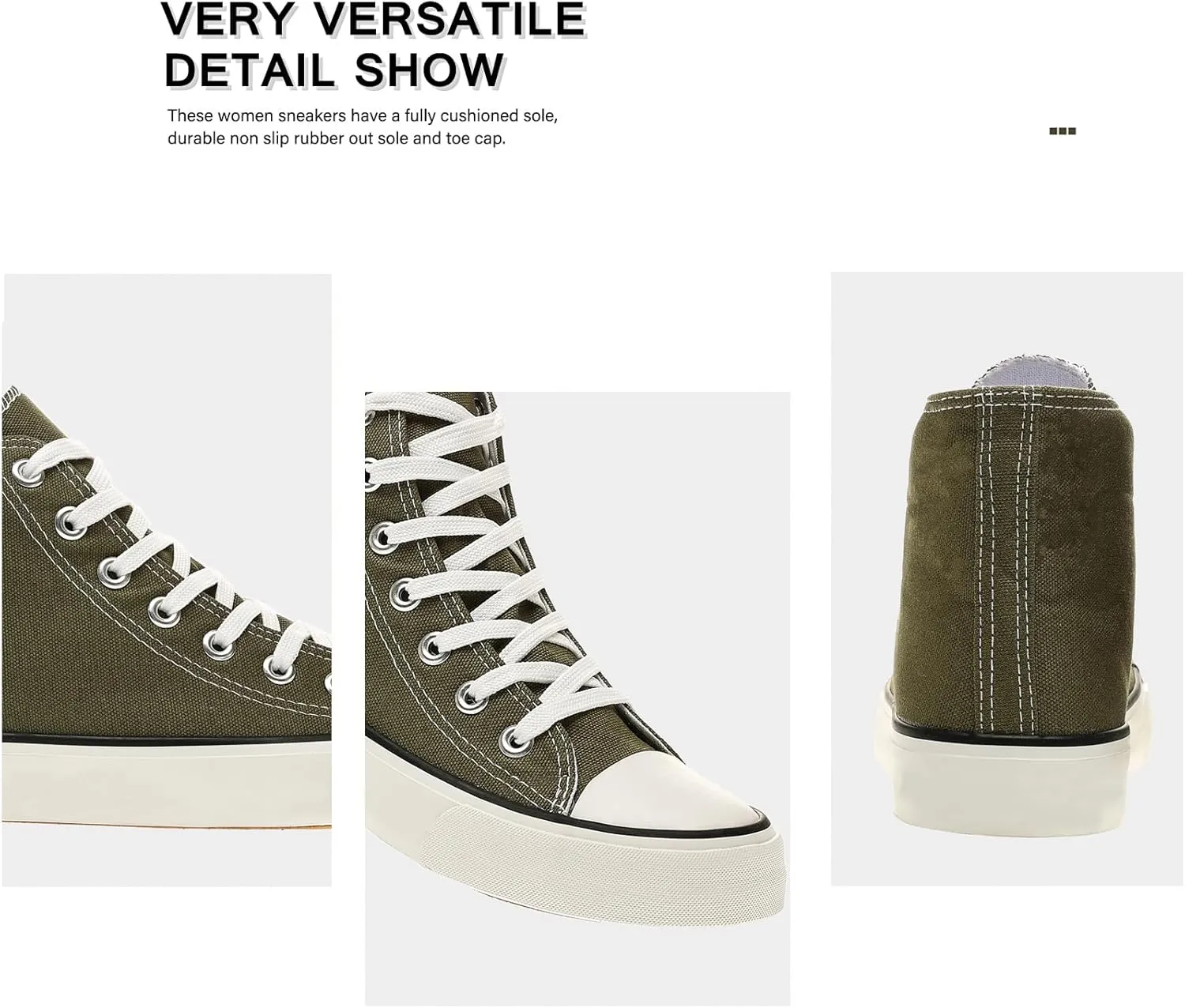 rosyclo Women's High Top Canvas Sneakers Fashion Lace-up Classic Casual Walking Shoes