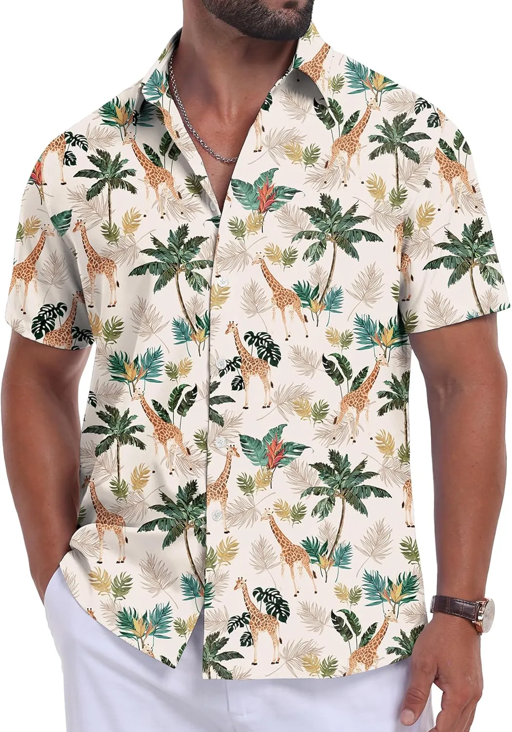 Sailwind Men's Hawaiian Floral Shirts Short Sleeve Button Down Holiday Tropical Beach Shirts