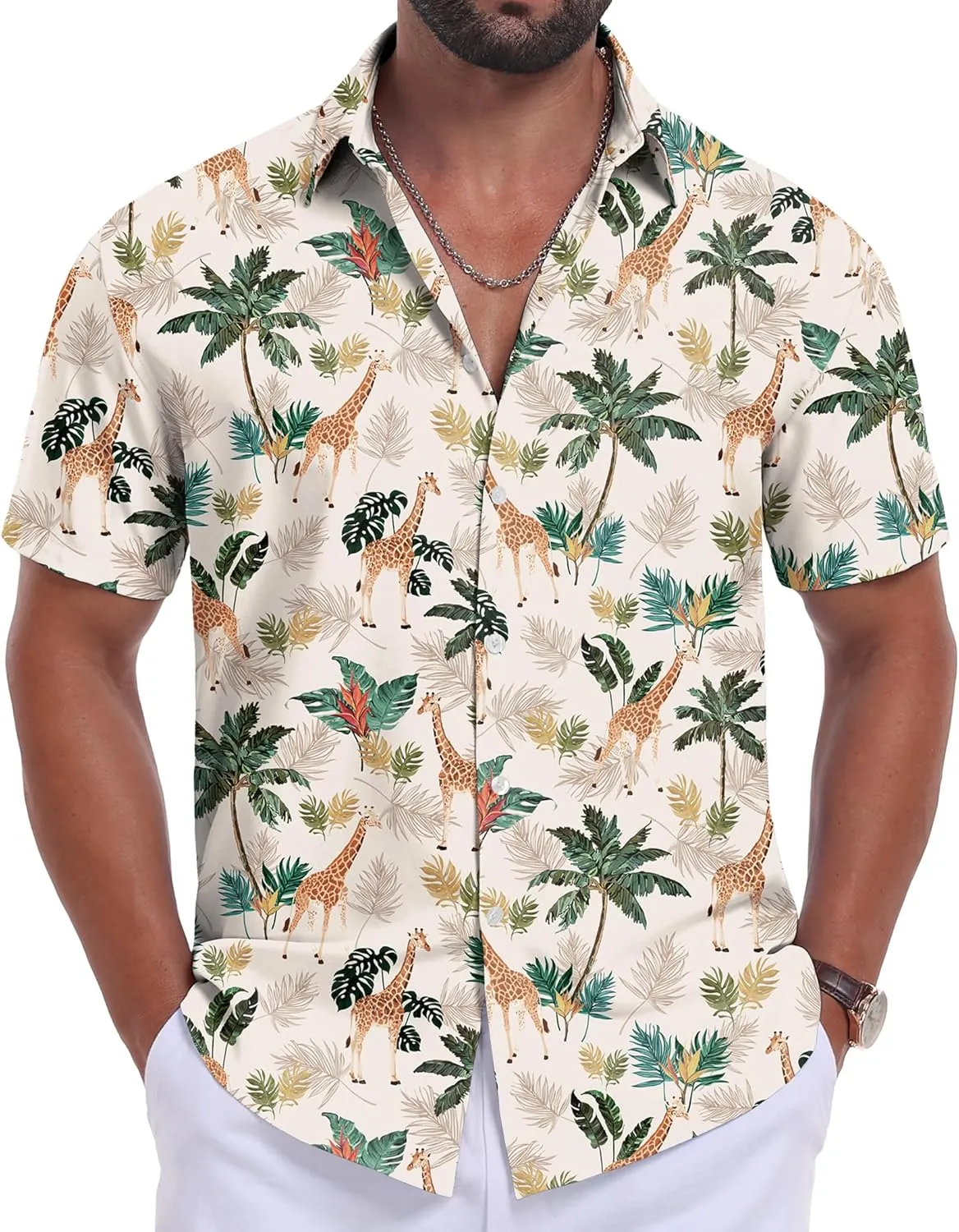 Sailwind Men's Hawaiian Floral Shirts Short Sleeve Button Down Holiday Tropical Beach Shirts