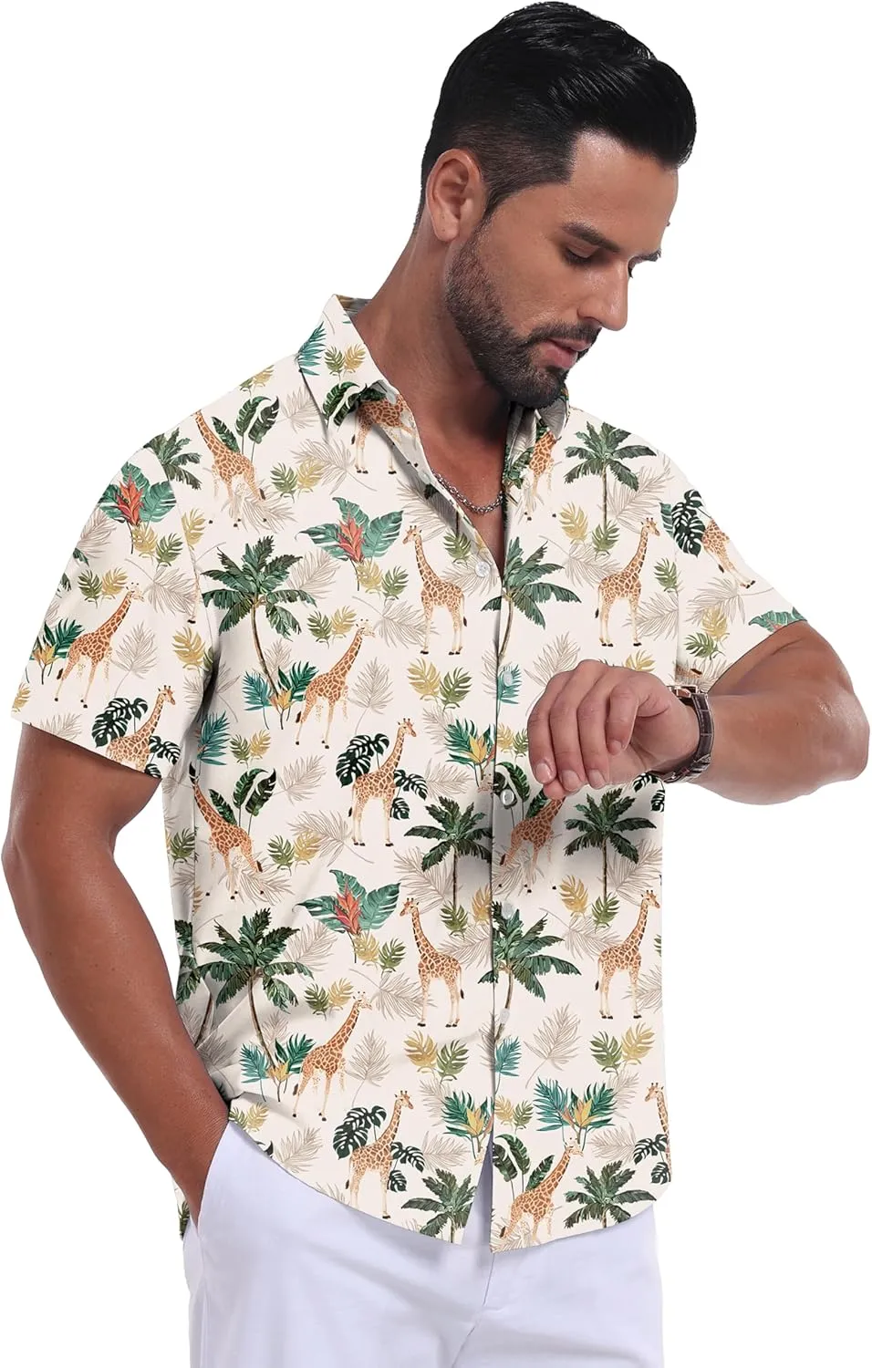 Sailwind Men's Hawaiian Floral Shirts Short Sleeve Button Down Holiday Tropical Beach Shirts