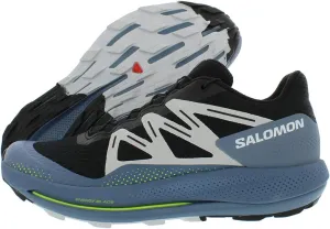 Salomon Men's Pulsar Trail Running Shoe, Black/China Blue/Arctic Ice, US 11 M